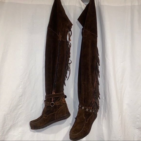 El Vaquero Crudelia Leather Wedge Moccasin Boot - Picture 7 of 9